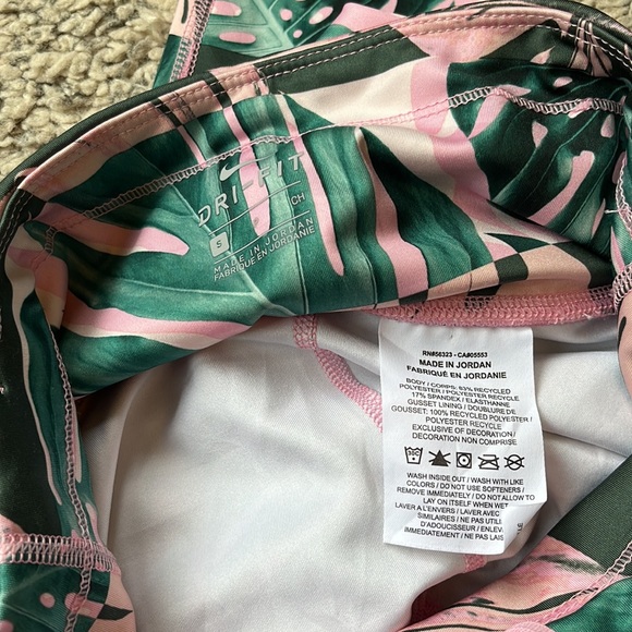 NIKE Fast Crop Running Tights, Pink and Green Botanical Print, S - Picture 8 of 13